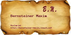 Bernsteiner Maxim névjegykártya